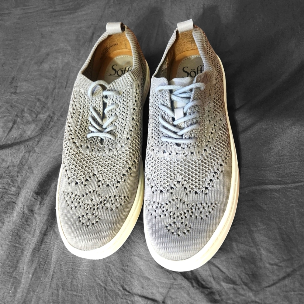 Sofft Knit Lace Up Casual Shoe Gray